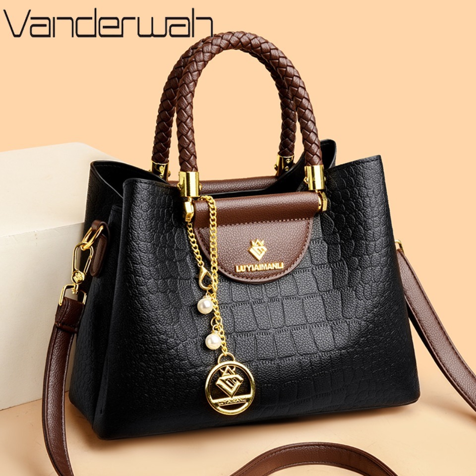 Luxury Bags Tote - Тканая ручка из натуральной кожи высокого